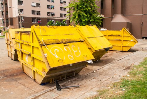 Construction site in Brompton with waste management
