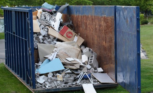 Hazardous waste materials being handled for disposal