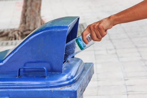 Professional garden waste collection service in action