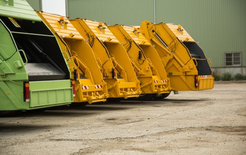 Professional team handling demolition waste