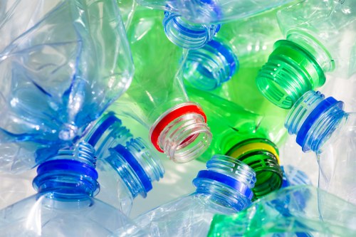 Community members participating in waste disposal program